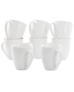 Gibson Home Ogalla 8 Piece 12 Ounce Gold Banded Fine Ceramic Mug Set